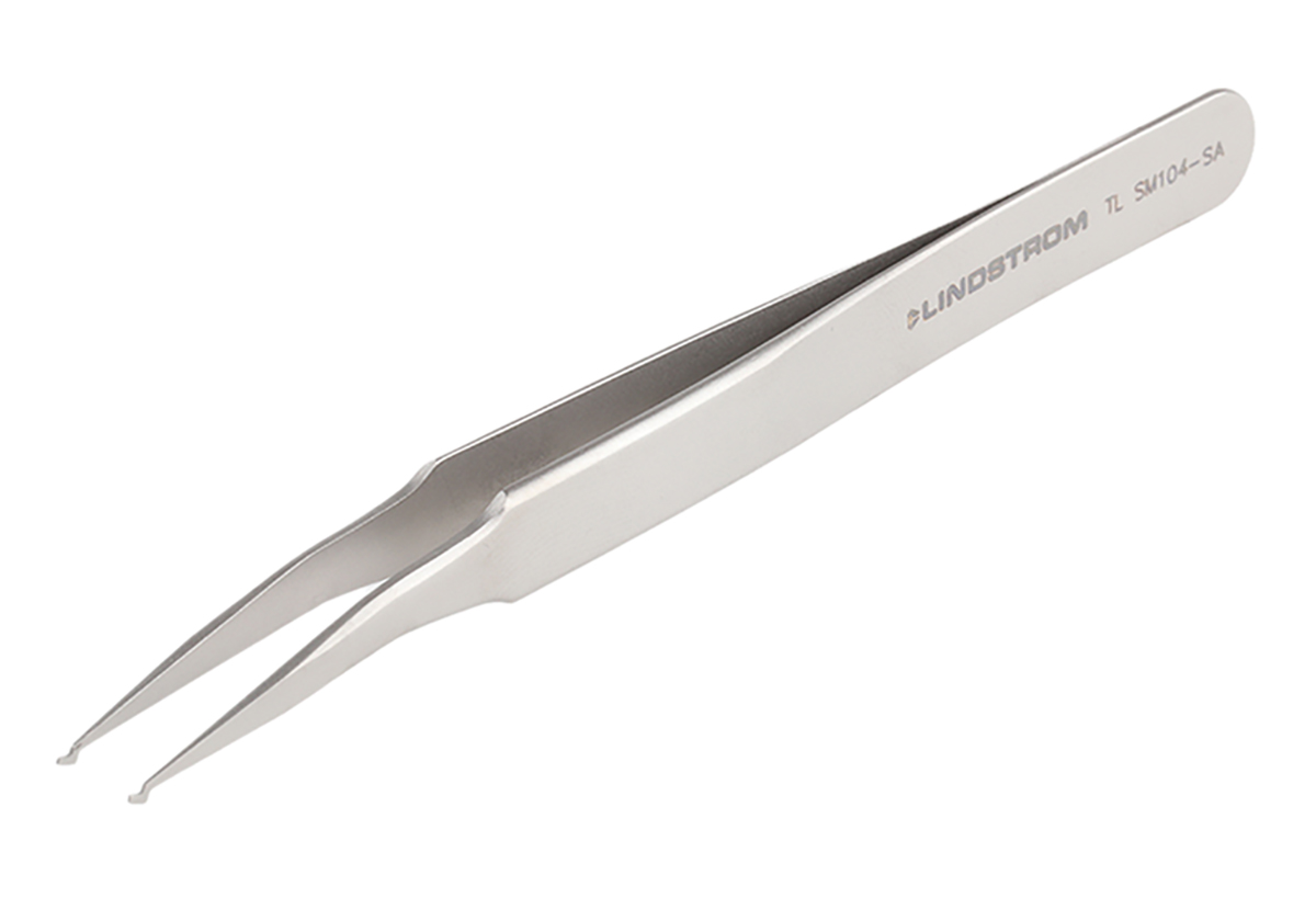 Lindstrom 120 mm, Stainless Steel, Rounded, ESD Tweezers