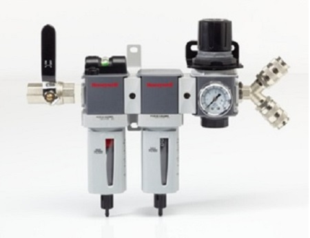 Honeywell Safety FRL Assembly, Manual Drain Integrated Pressure Gauge