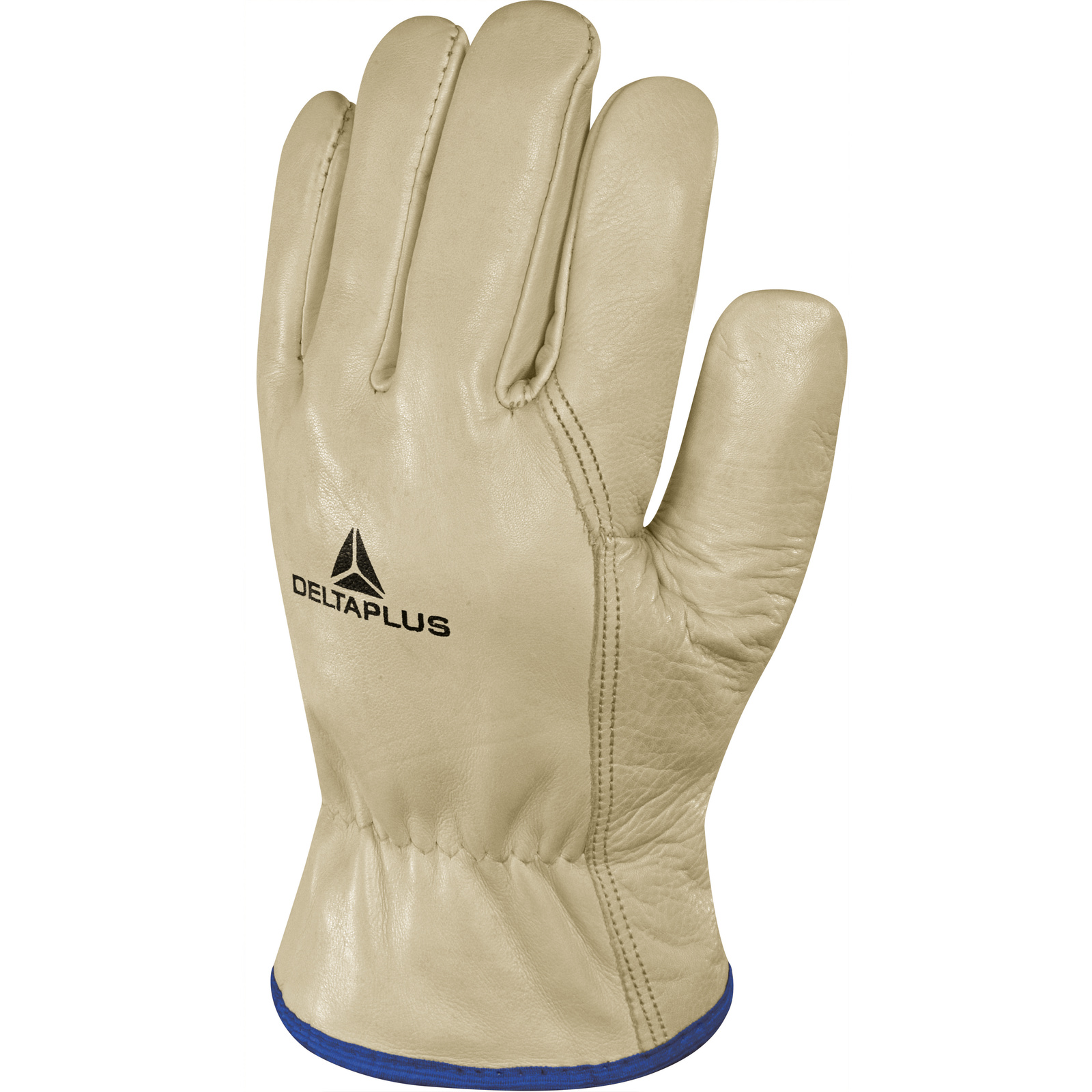 Delta Plus FBF50 Beige Leather Work Gloves, Size 9