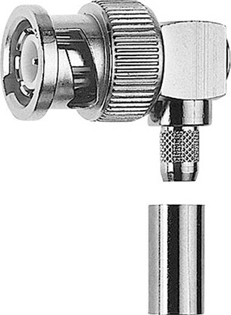 Telegartner, Plug Cable Mount BNC Connector, 50Ω, Crimp Termination, Right Angle Body