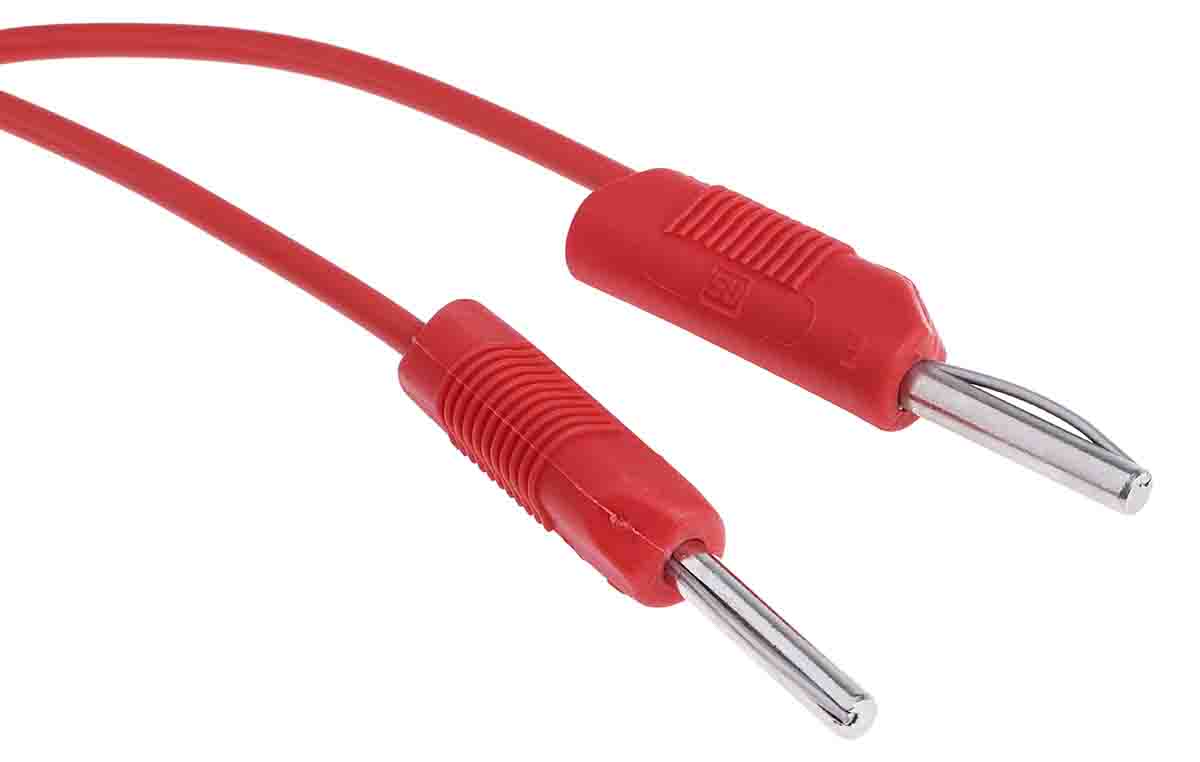 RS PRO 4 mm Test Probe Lead, 2.5A, 50V ac, Red, 500mm Lead Length