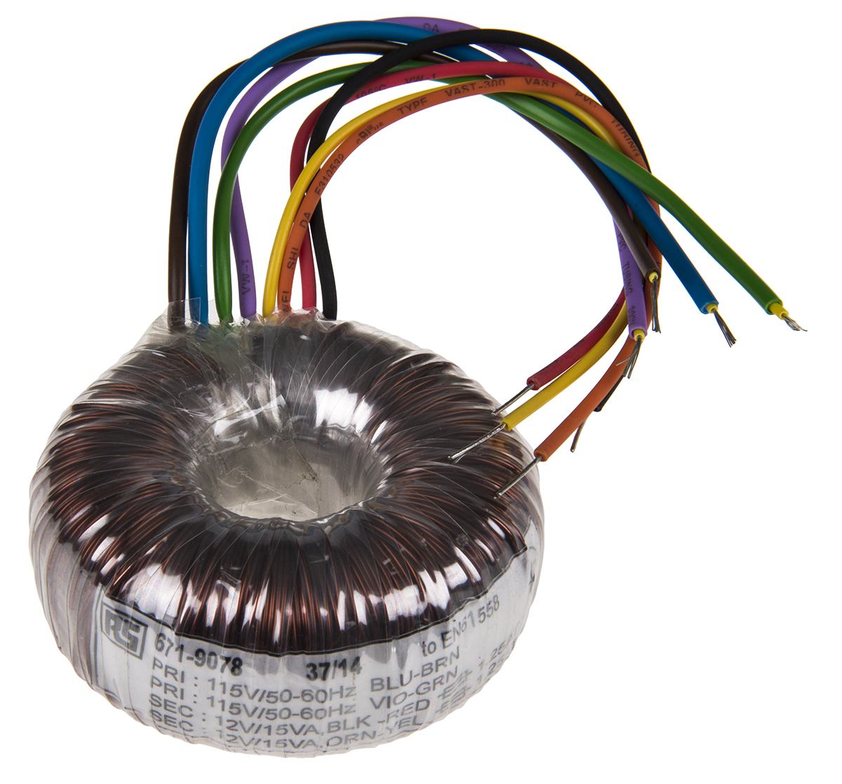 RS PRO 115 V ac, 230 V ac, 2 x 12V ac Toroidal Transformer, 30VA 2 Output