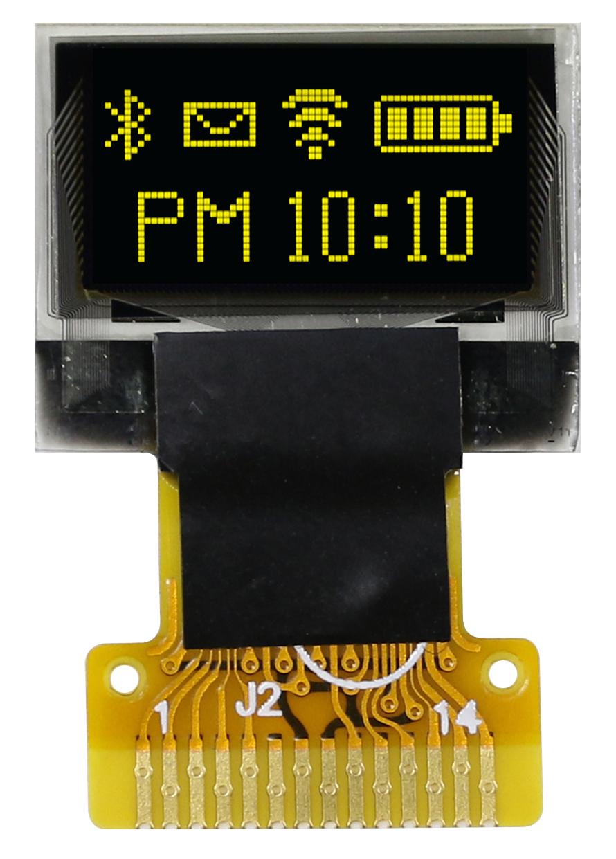 Midas 0.49in Yellow Passive matrix OLED Display 64 x 32pixels COT I2C Interface