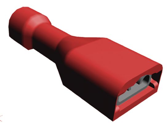 TE Connectivity Ultra-Fast Plus .187 Red Insulated Female Spade Connector, Receptacle, 4.75 x 0.81mm Tab Size, 0.3mm²