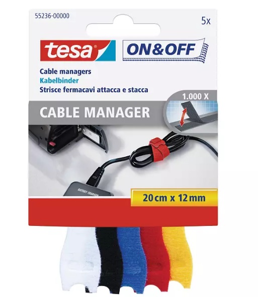 Tesa Cable Tie Bundling Tool, Releasable, 200mm x 12 mm, Blue Polyamide, Pk-1
