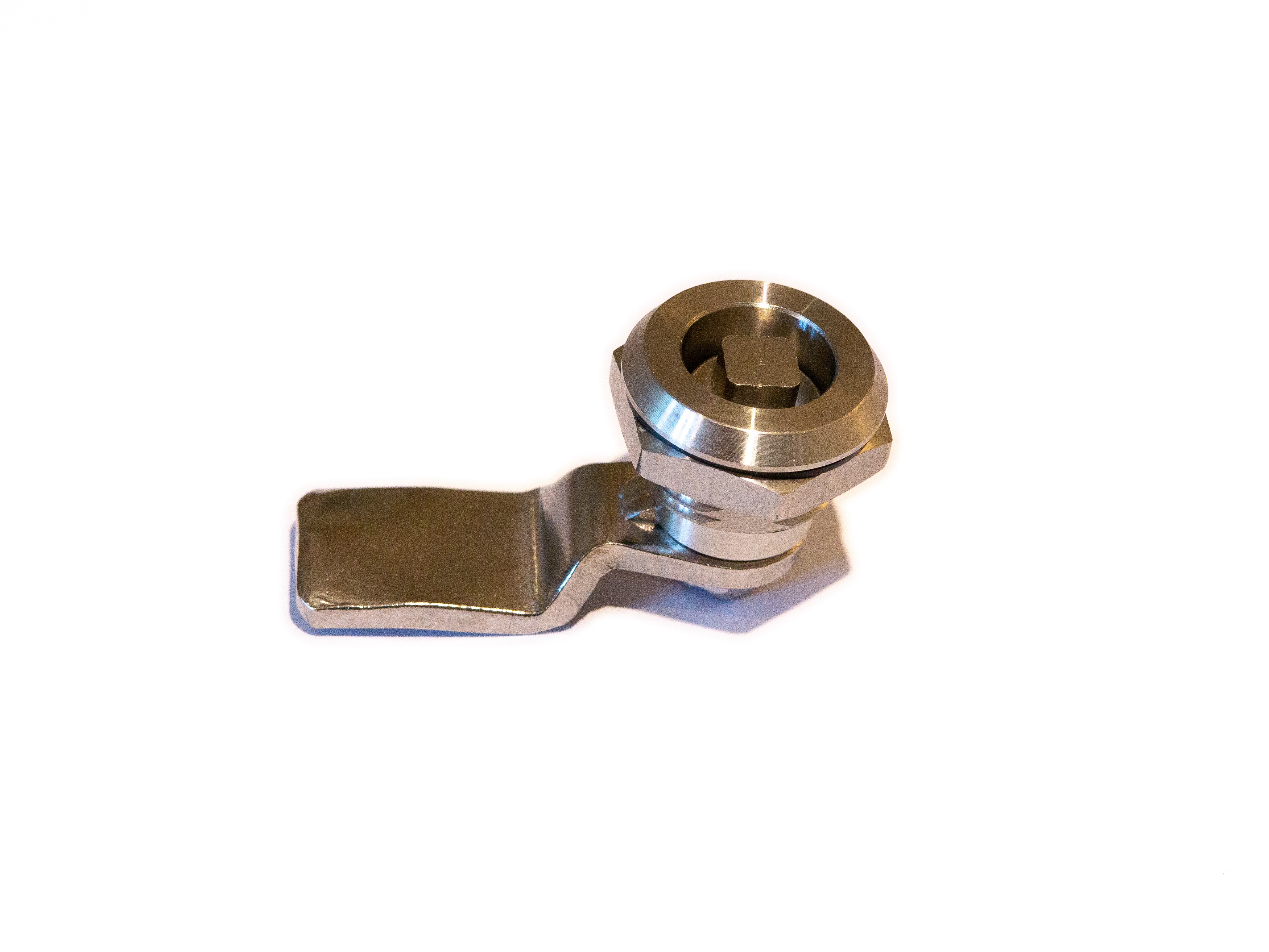 RS PRO Silver Stainless Steel Camlock, 25.8mm Panel-to-Tongue, 20.1 x 22.5mm Cutout, Key Unlock