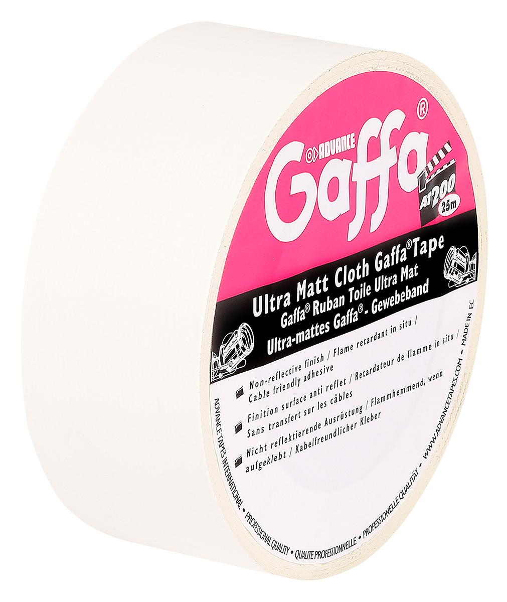 Advance Tapes AT200 White Matt Gaffa Tape, 50mm x 25m, 0.26mm Thick