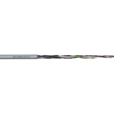 Igus chainflex CF77.UL.D Control Cable, 7 Cores, 0.75 mm² 18 AWG, Unscreened, 25 m, Grey Thermoplastic Elastomer Sheath