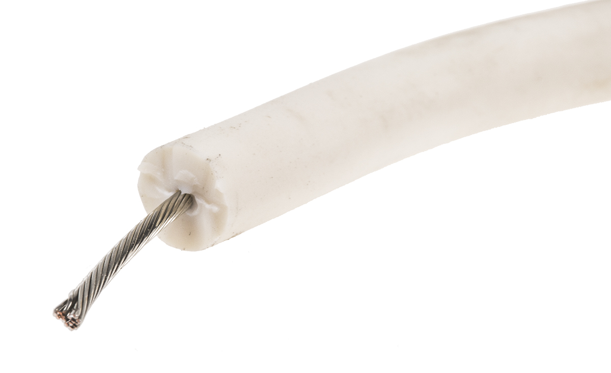 Alpha Wire Hook-up Wire Silicone Series White 0.75 mm² Hook Up Wire, 18 AWG, 16/0.25 mm, 30m, Silicone Rubber