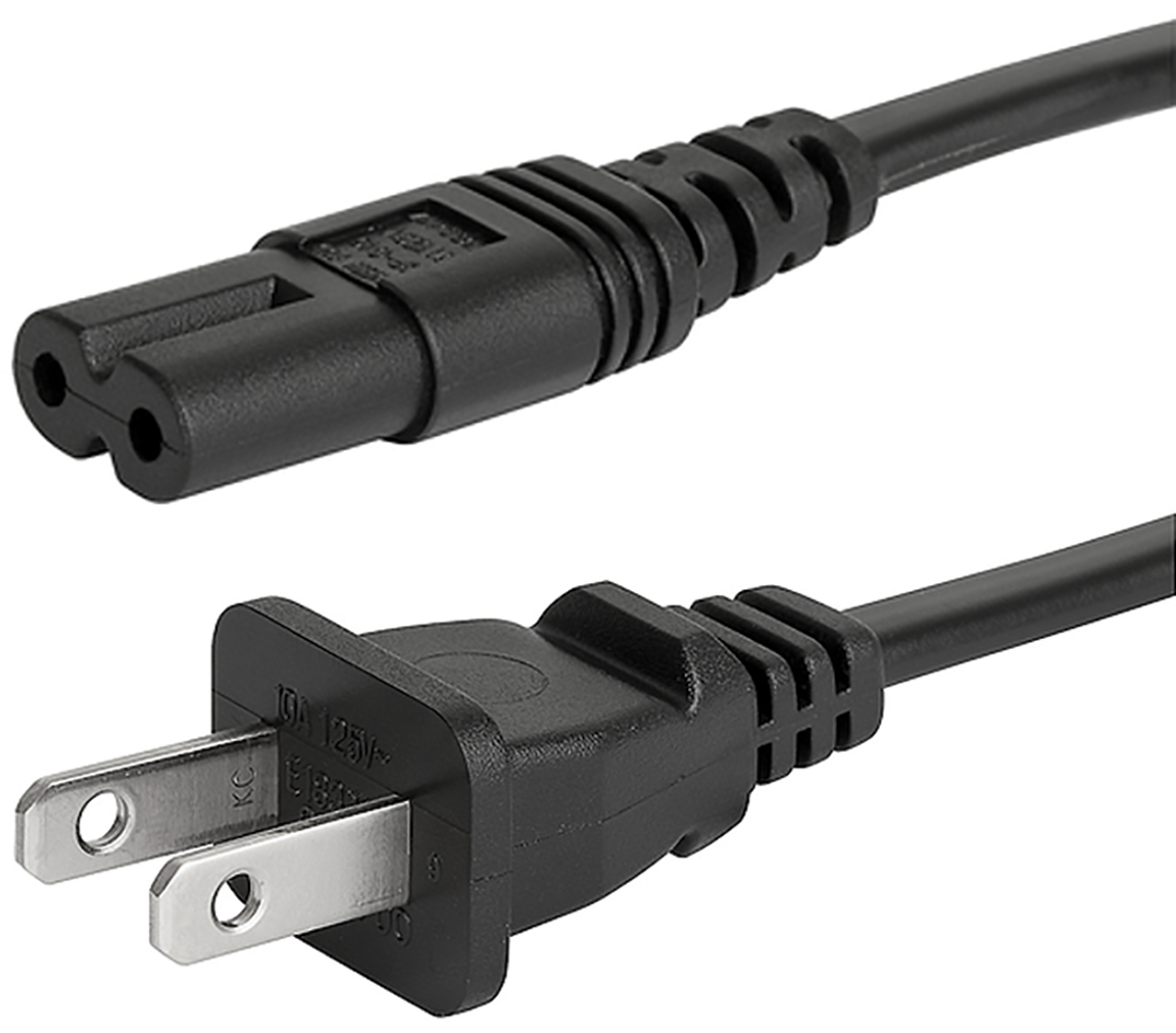 Schurter IEC C7 Socket to Type A US Plug Plug Power Cord, 4m6010
