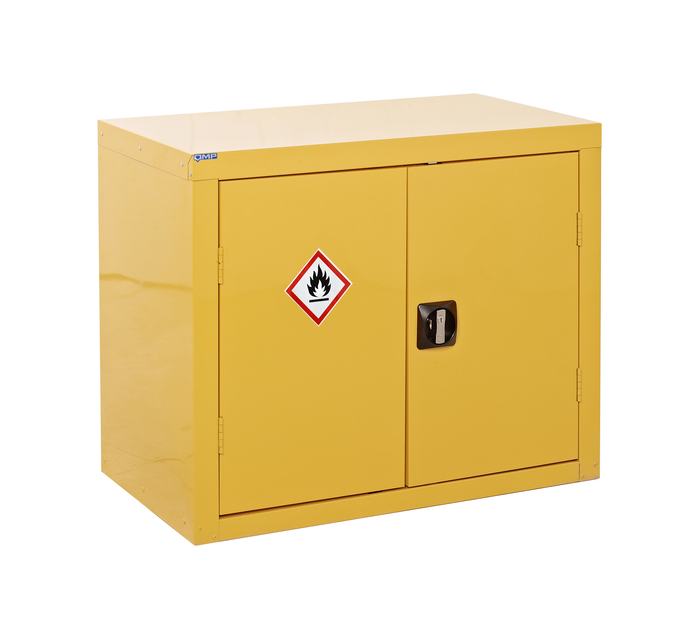 RS PRO Yellow Steel Lockable 2 Door Hazardous Substance Cabinet, 700mm x 900mm x 460mm
