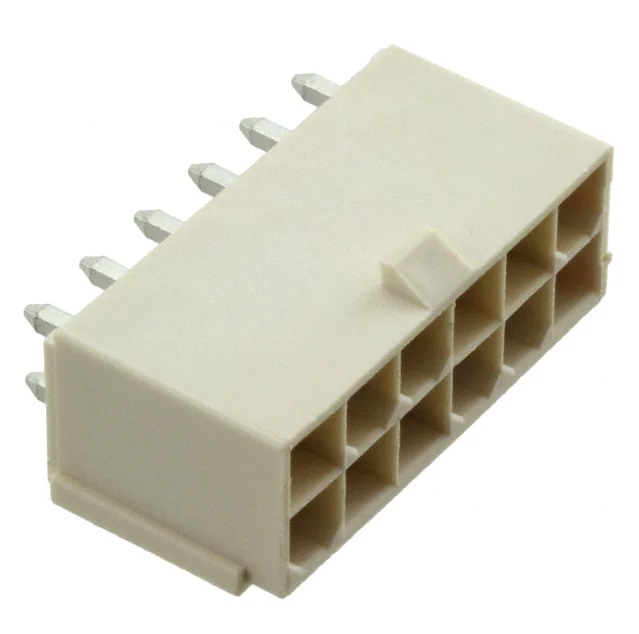 Molex Mini-Fit Jr Series Vertical Through Hole PCB Header, 12 Contact(s), 4.2 mm Pitch, 2 Row, Shrouded
