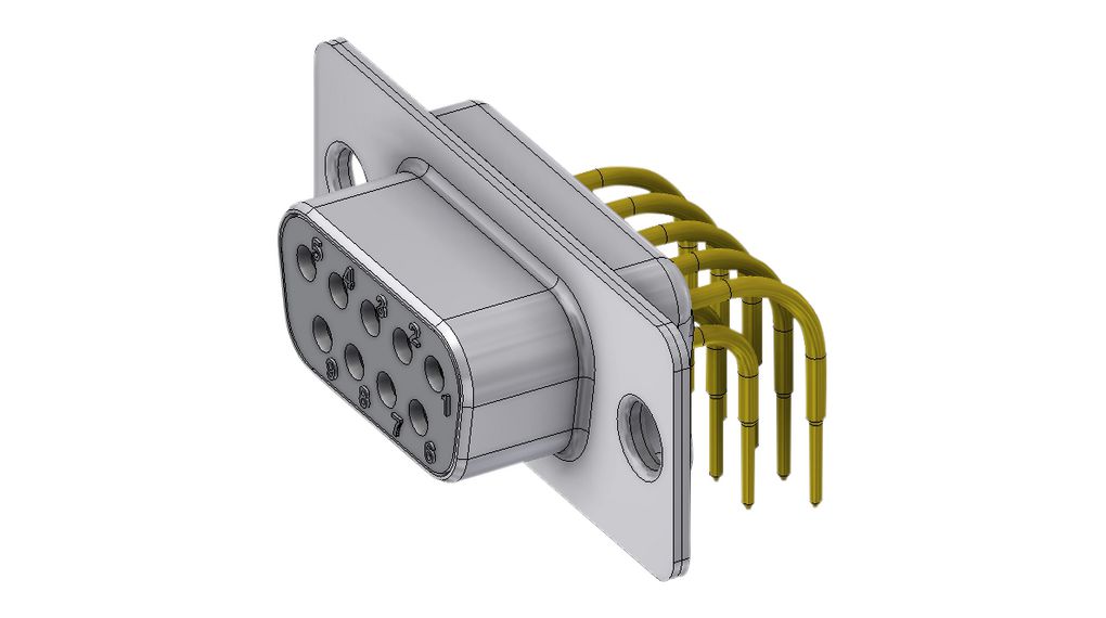 Deltron Connectors 9 Way Horizontal D-sub Connector Socket