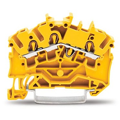 WAGO 2002-6306 TOPJOB S Series Yellow, 2.5mm², 1-Level, Push In Termination, ATEX, CSA, IECEx