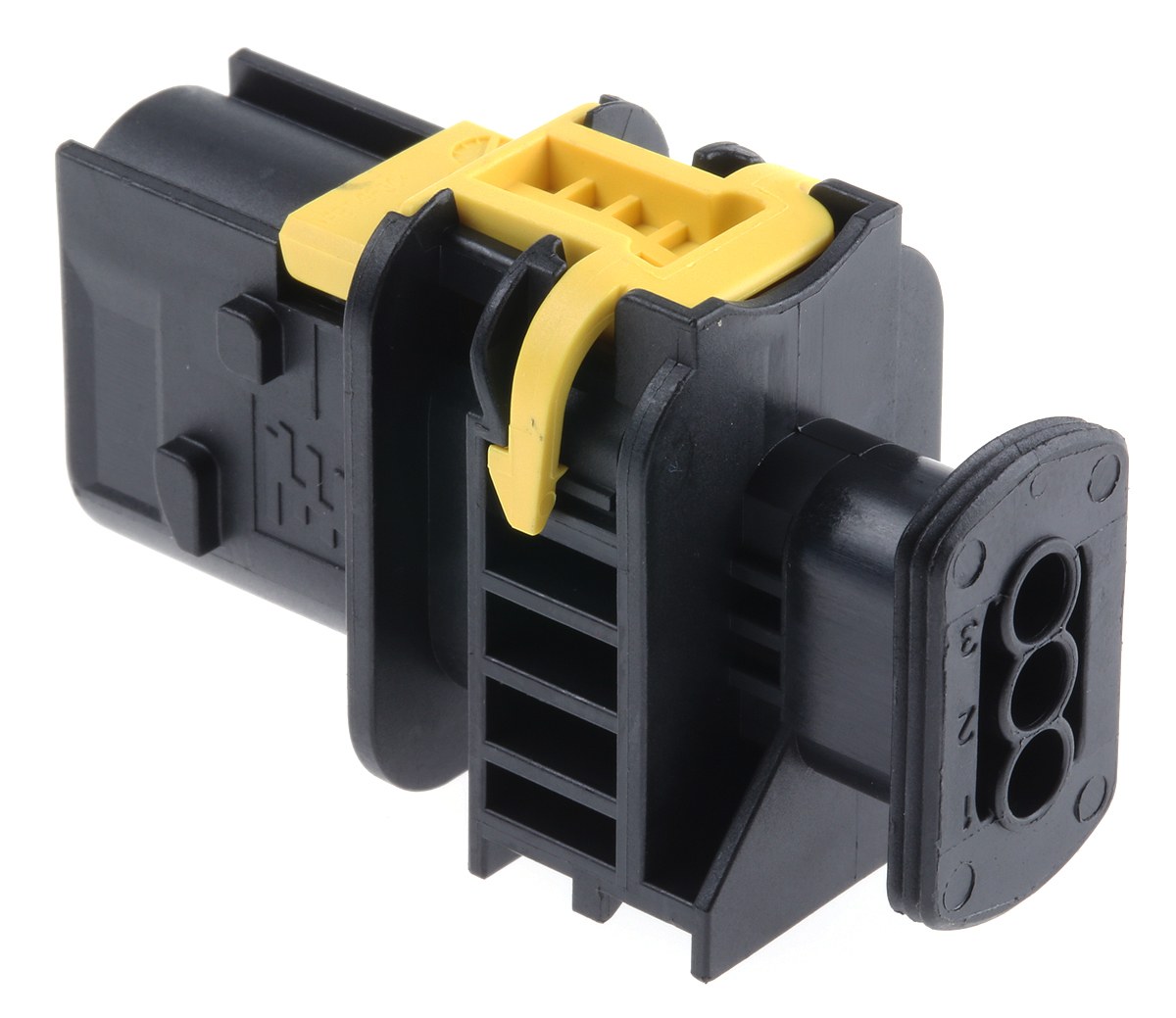 TE Connectivity, HDSCS Automotive Connector Plug Black Cable Mount 3 Way 1-1670730-1