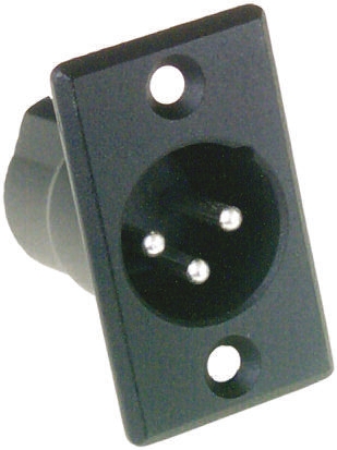 Amphenol Industrial Panel Mount XLR Connector, Male, 3 Way, Silver Plating