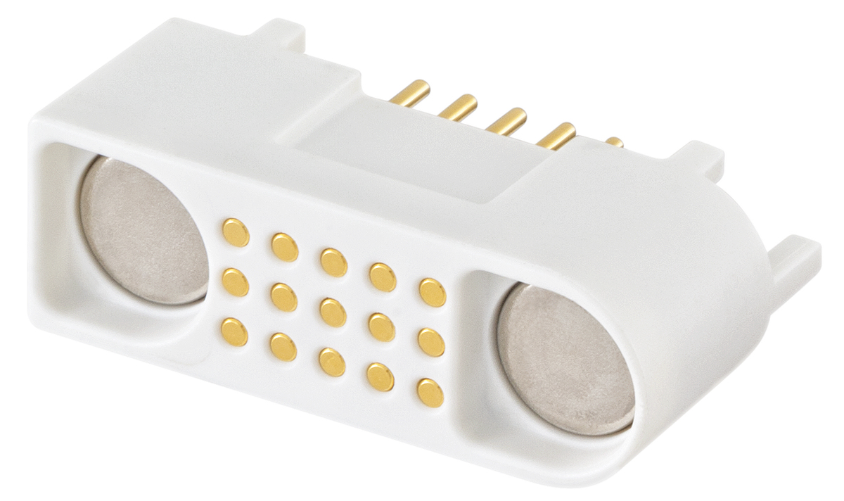 Rosenberger, MultiMag 15, Straight Panel Mount15 way Magnetic Connector, Brass Contact Female, PCB Termination