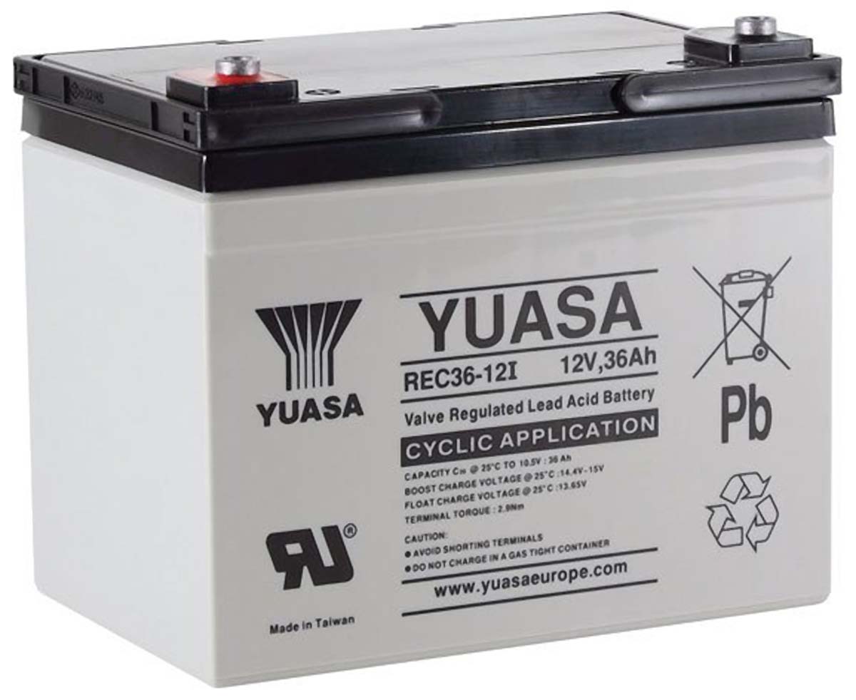 Yuasa 12V M5 Sealed Lead Acid Battery, 36Ah