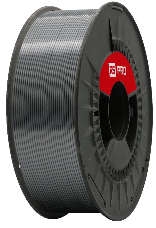 RS PRO 2.85mm Grey PLA 3D Printer Filament, 1kg