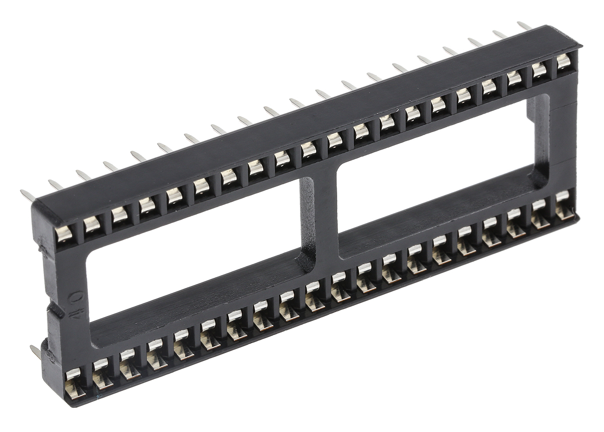 Winslow, W3100 2.54mm Pitch Vertical 40 Way, Through Hole Stamped Pin Open Frame IC Dip Socket, 10A