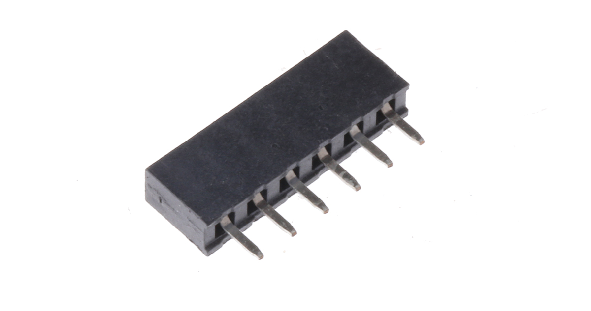 HARWIN Straight Through Hole Mount PCB Socket, 6-Contact, 1-Row, 2mm Pitch, Solder Termination