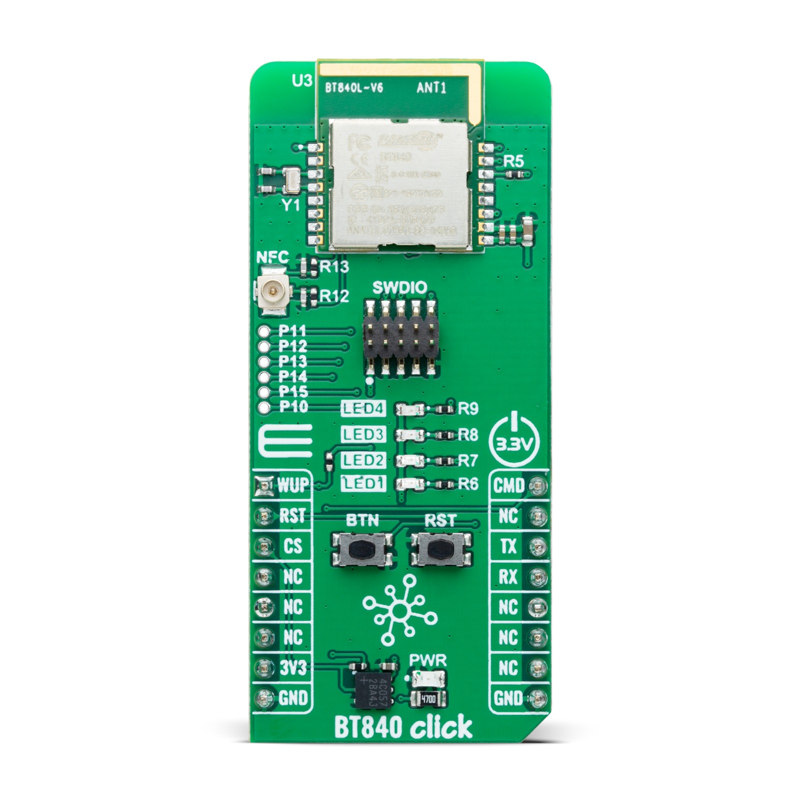 MikroElektronika BT840 Click Evaluation Board Evaluation Board for AdvanceBLE 2.4GHz MIKROE-6454