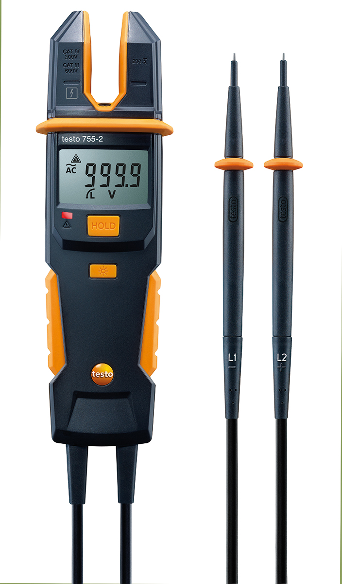 Testo 755-2, LCD Voltage tester, 1000V, Continuity Check, Battery Powered, CAT III 1000V With RS Calibration