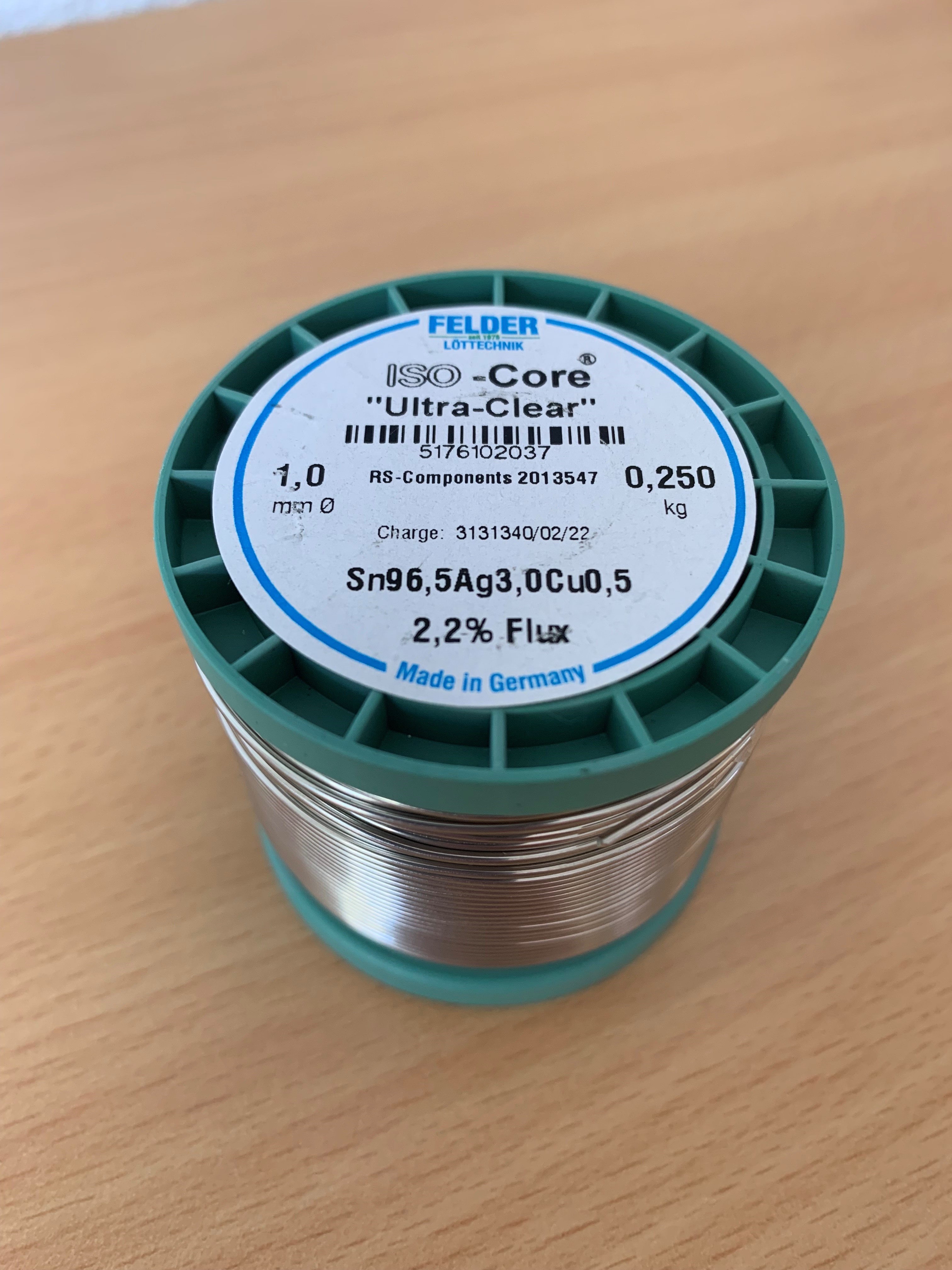 Felder Lottechnik Wire, 1mm Lead Free Solder, 217°C Melting Point