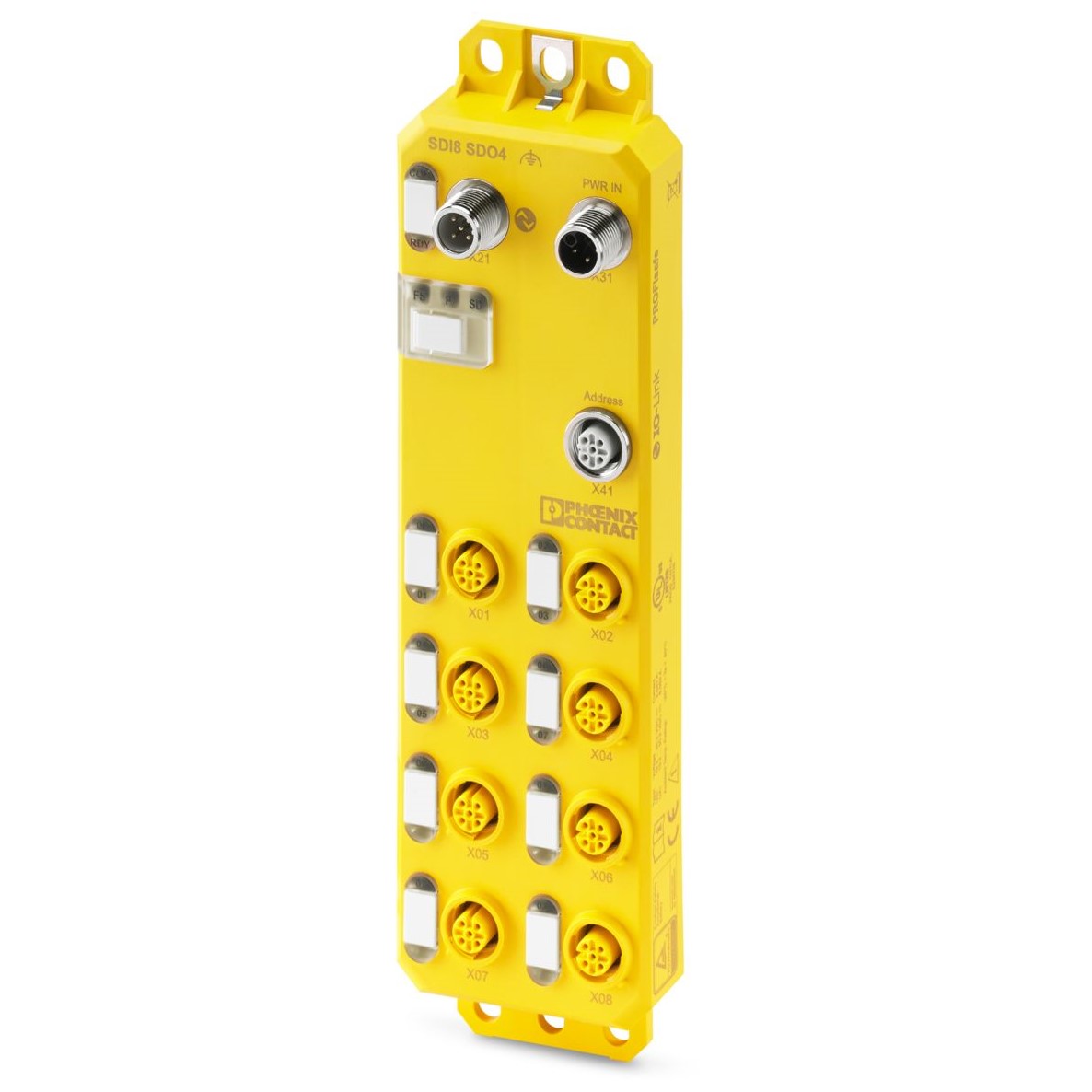 Phoenix Contact AXL E IOL SDI8 SDO4 2A M12 L Series Safety Module, 4 / 8 Inputs, 4 Outputs, 24 V dc