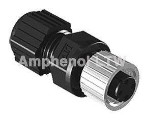 Amphenol Industrial Circular Connector, 4 Contacts, Cable, M12 Connector, Socket, Female, IP68, M Series