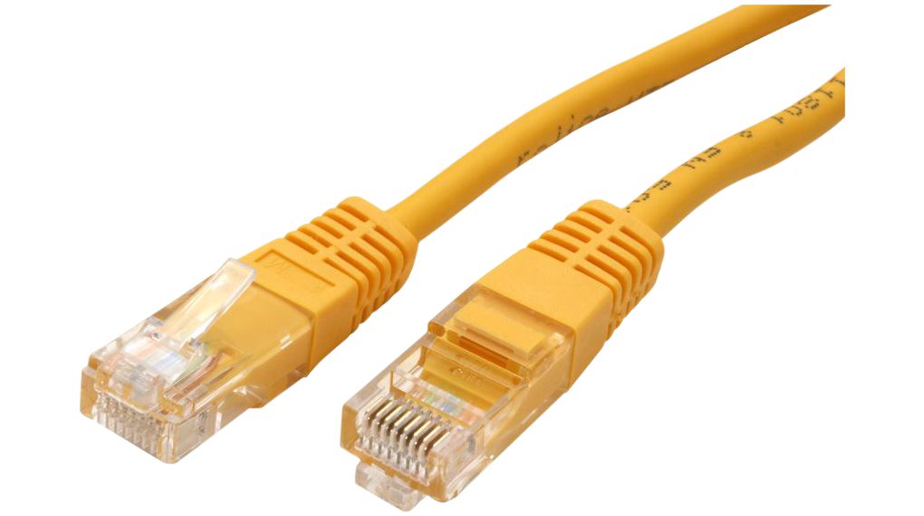 Roline, 1m Cat5e, Yellow RJ45 to Male RJ45 Male, UTP Unshielded, Terminated PVC Sheath