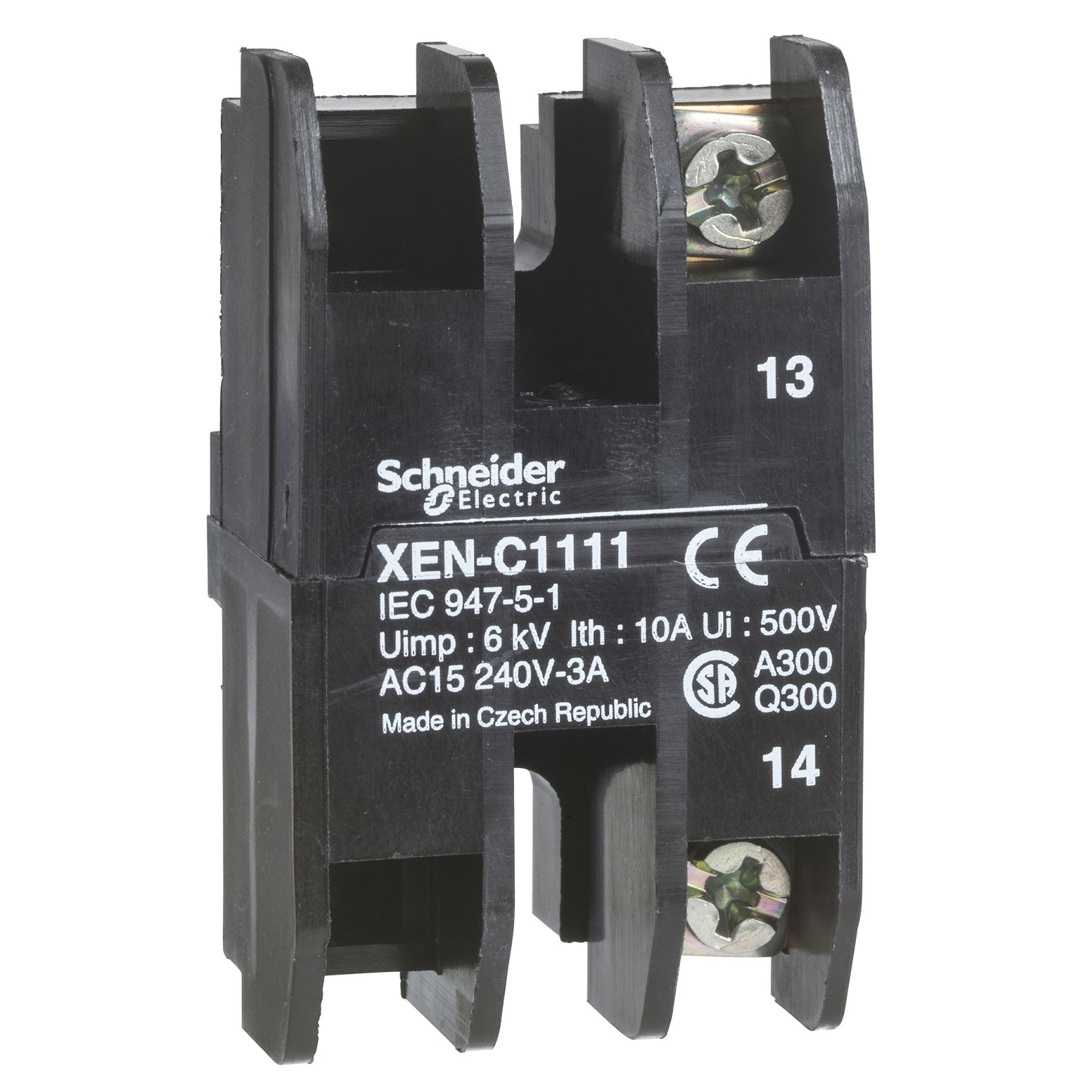Schneider Electric Harmony Series Contact Block for Use with XACB, XACM, 500V, DPST