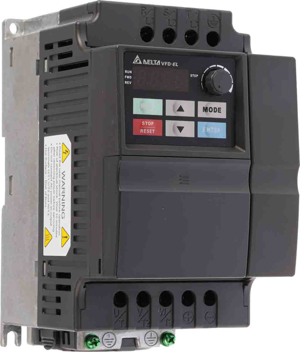 Delta Electronics Inverter Drive, 2.2 kW, 3 Phase, 400 V ac, 7.1 A, VFD-EL Series