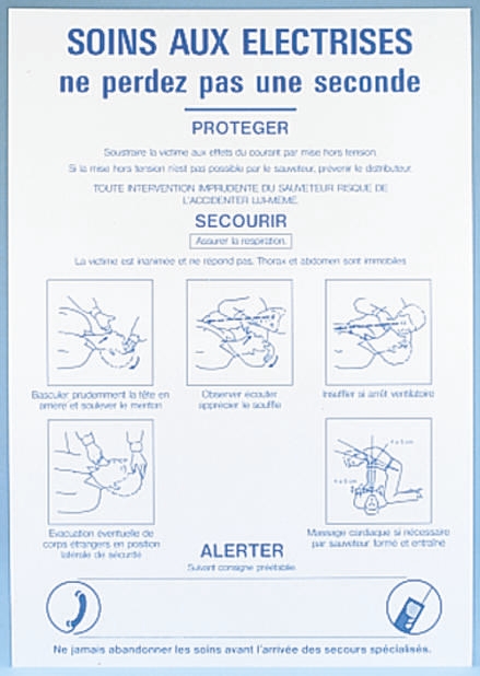 Electrical Safety Safety Poster, PP, French, 350 mm, 500mm