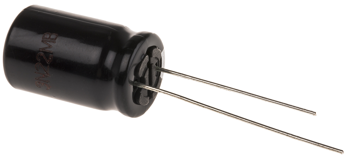 Panasonic 2200μF Aluminium Electrolytic Capacitor 10V dc, Radial, Through Hole - EEUEB1A222