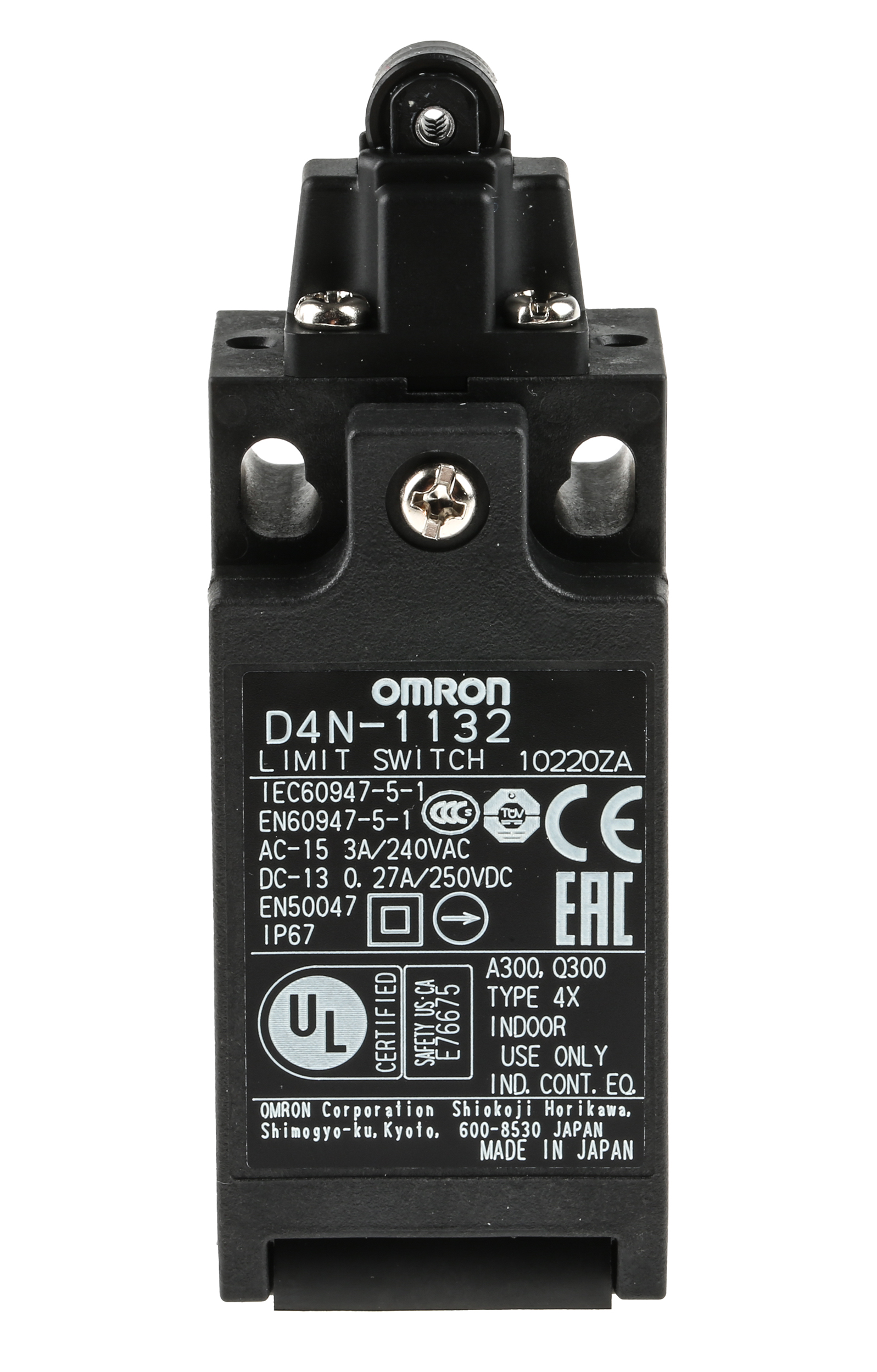 Omron D4N Series Roller Plunger Interlock Switch, NO/NC, IP67, SPDT