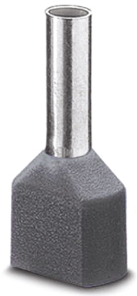 Phoenix Contact, AI-TWIN2X 4 -12 GY Insulated Crimp Bootlace Ferrule, 12mm Pin Length, 3.8mm Pin Diameter, 2 x 4mm²