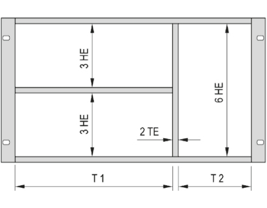nVent SCHROFF RatiopacPRO Series 1 x 6U Aluminium, Steel, Zinc Rack Mount Chassis, 40HP