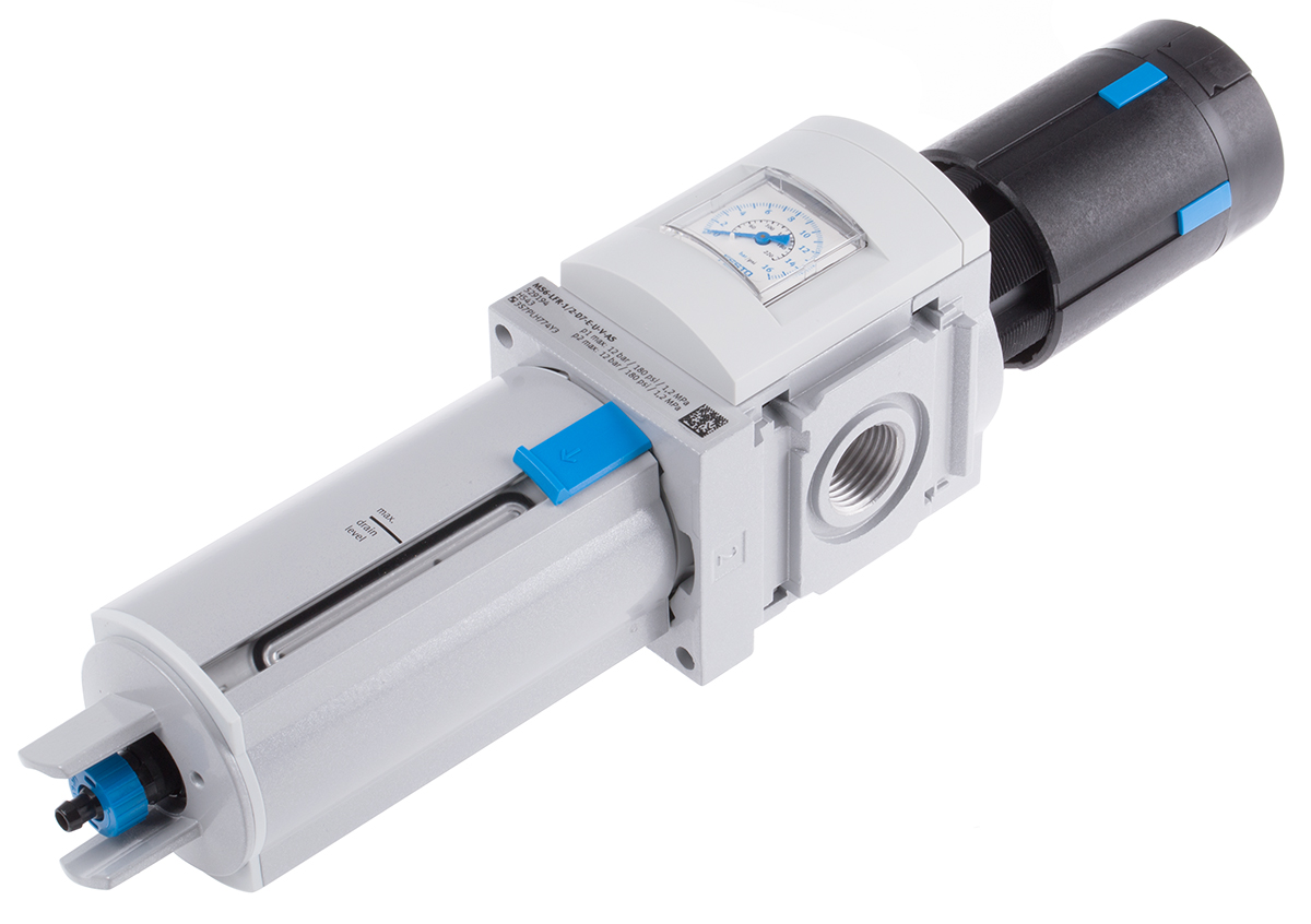 Festo MS6-LFR Metal Filter Regulator, 40μm, G 1/2, Automatic, 12 bar, 529194