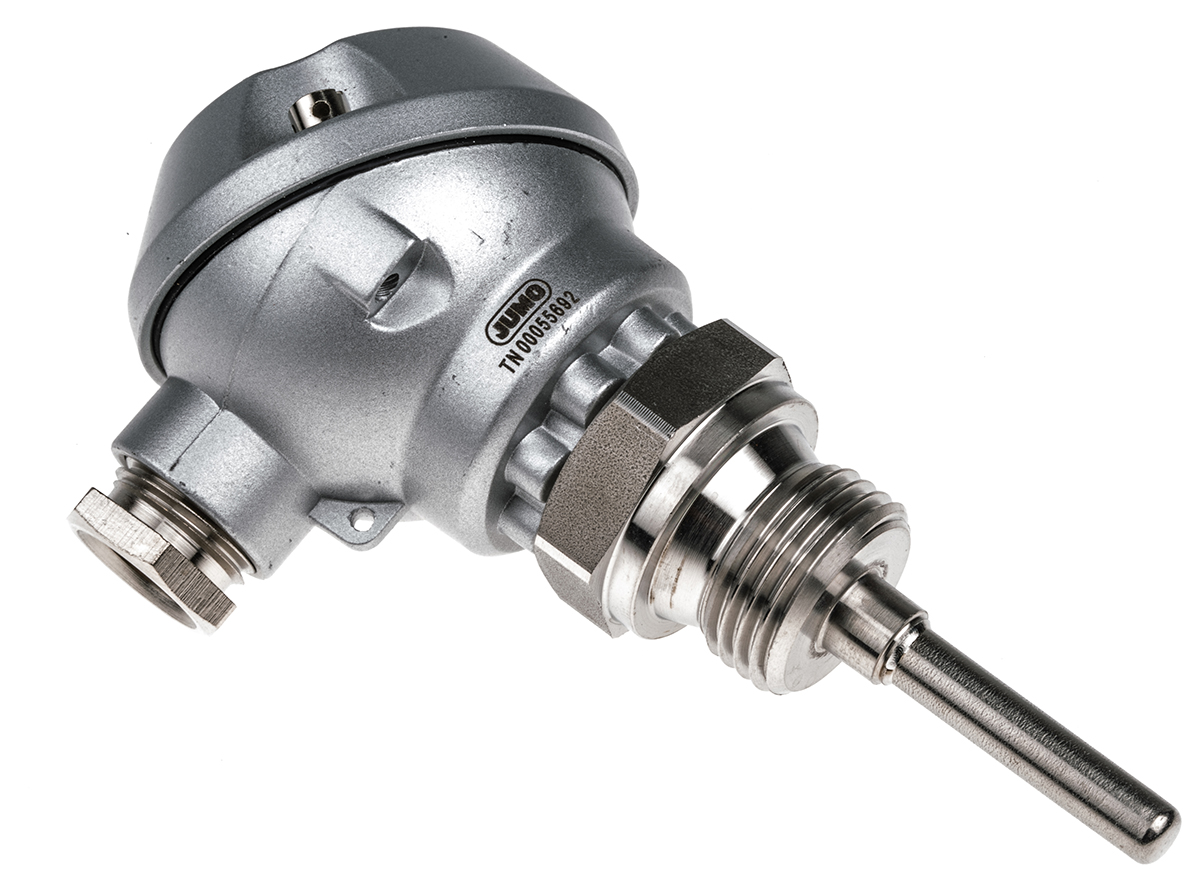 Jumo PT100 RTD Sensor, 6mm Dia, 50mm Long, 2 Wire, G1/2, Class B +400°C Max