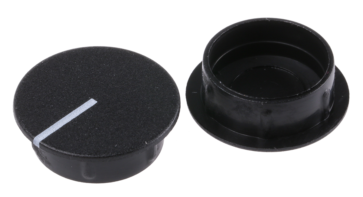 Sifam 21.5mm Black Potentiometer Knob Cap, C211-BLK