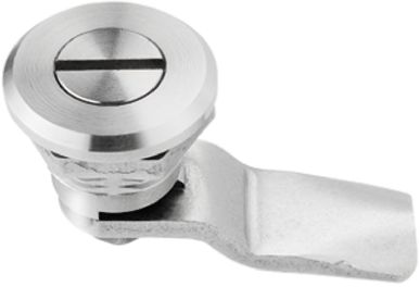 RS PRO Stainless Steel Slotted Head Lock, 18mm Panel-to-Tongue, 20.2 x 22.2mm Cutout, Slotted Head Unlock