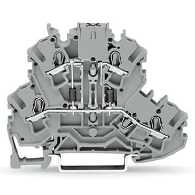 WAGO 2002-2213/1000-488 TOPJOB S Series Grey, 2.5mm², 2-Level, Push In Termination