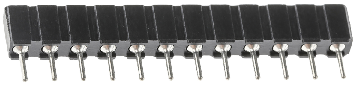 12 Way Preci-Dip Straight Through Hole 2.54mm SIL Socket, Solder, 3A 100 V ac, 150 V dc