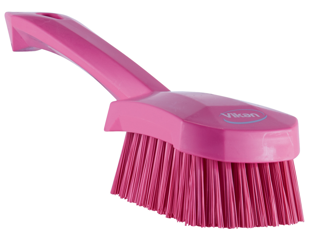 Vikan Hard Bristle Pink Scrubbing Brush, 36mm bristle length, PET bristle material