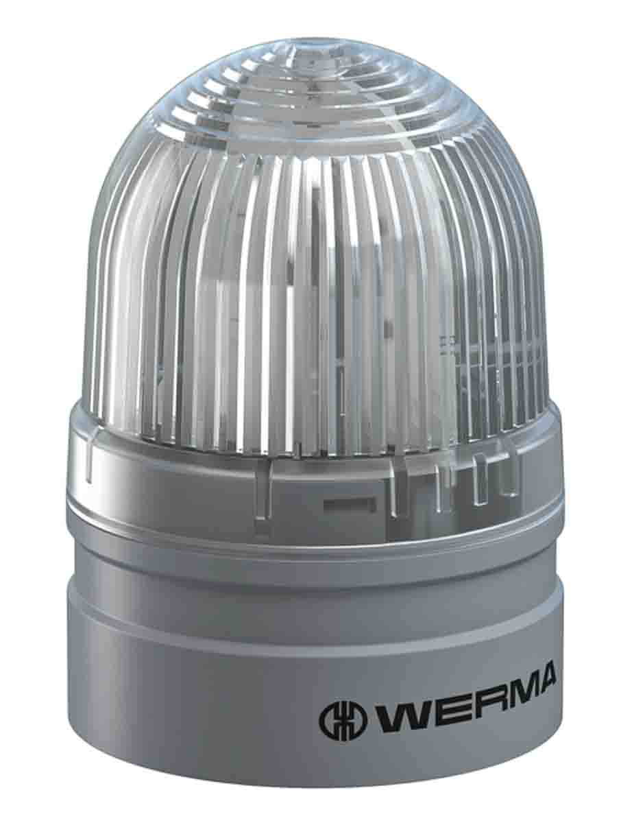 Werma EvoSIGNAL Mini Series White Multiple Effect Beacon, 24 V, Base Mount, LED Bulb, IP66