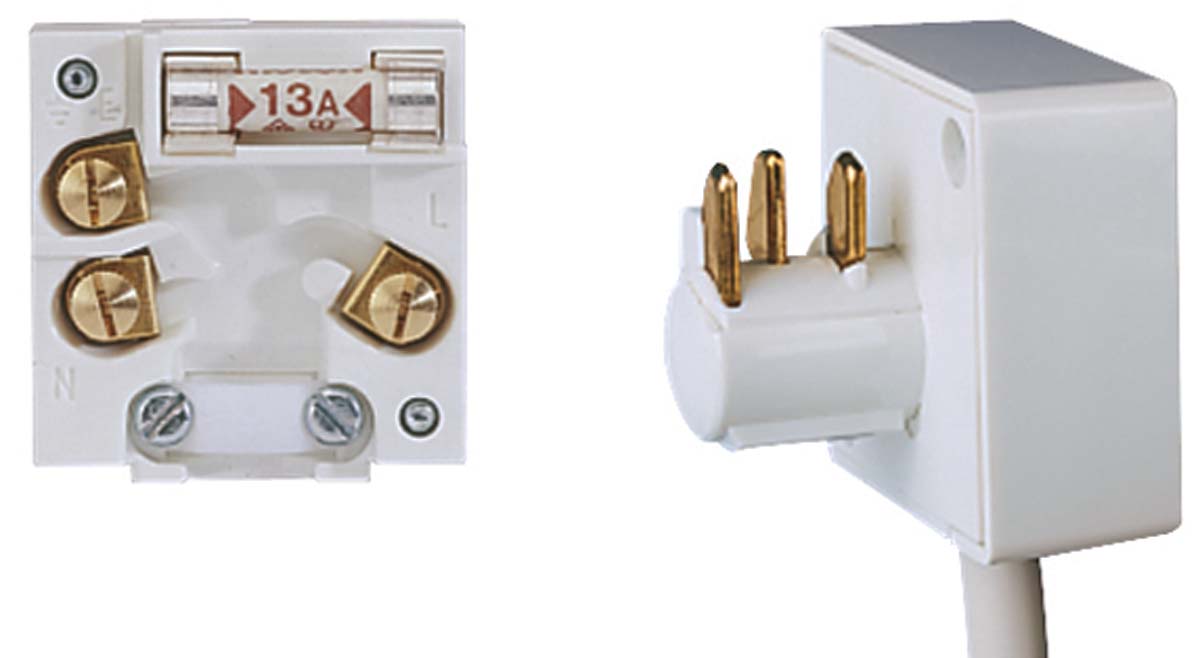 Electrak UK Mains Plug, 13A White, Cable Mount PC Screw, 240 V