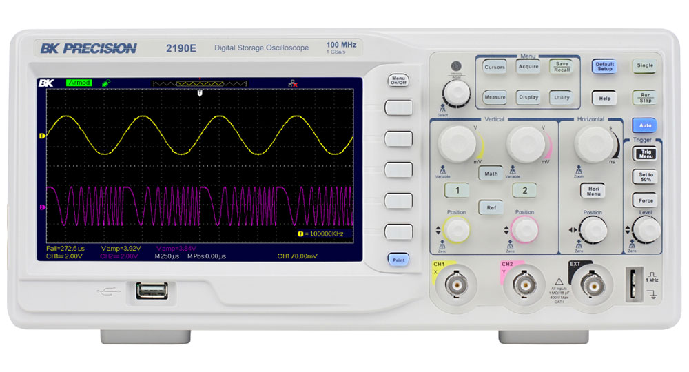 BK Precision BK2190E 2190E Series, 100MHz Bench Oscilloscope, 2 Analogue Channels - RS Calibrated