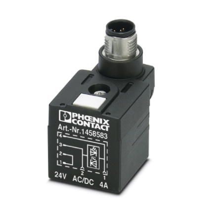 Phoenix Contact 4P, Plug Solenoid Valve Connector with Indicator Light, 24 V ac Voltage