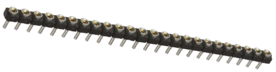 Samtec SL Series Straight Through Hole Mount PCB Socket, 24-Contact, 1-Row, 2.54mm Pitch, Solder Termination